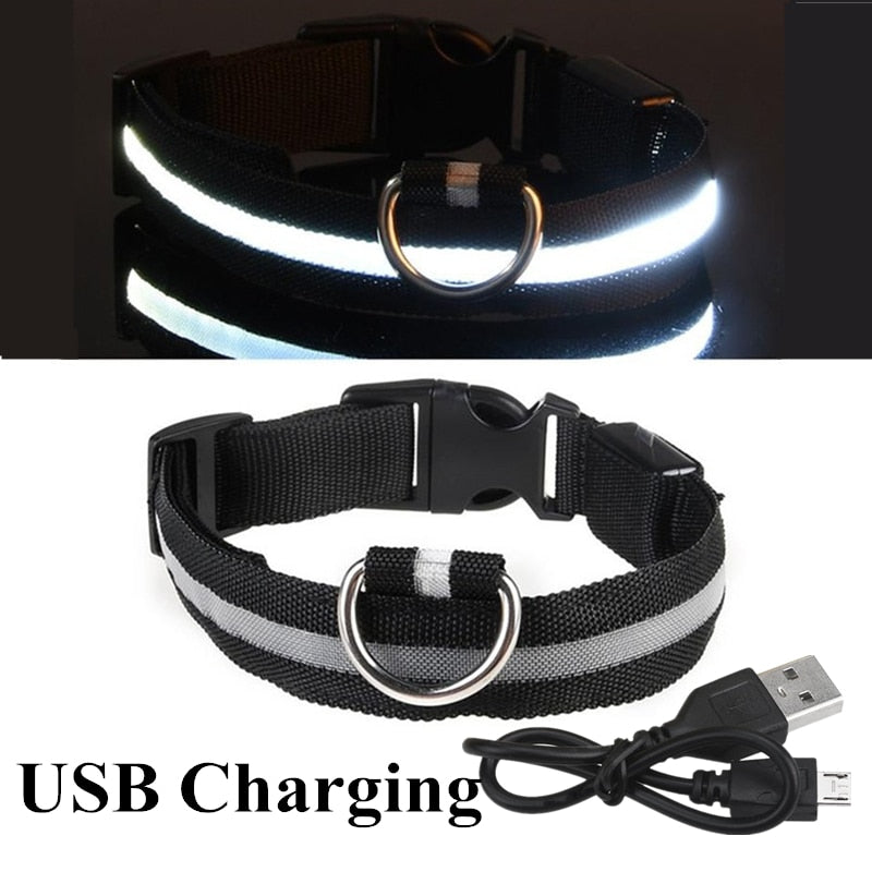 Oplaadbare led halsband in zwart