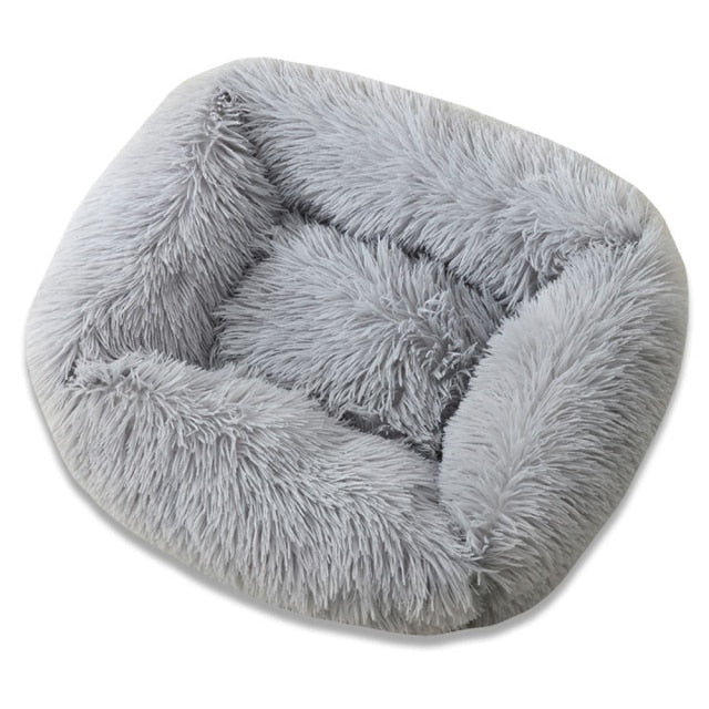 Comfy pluche dierenbed licht grijs