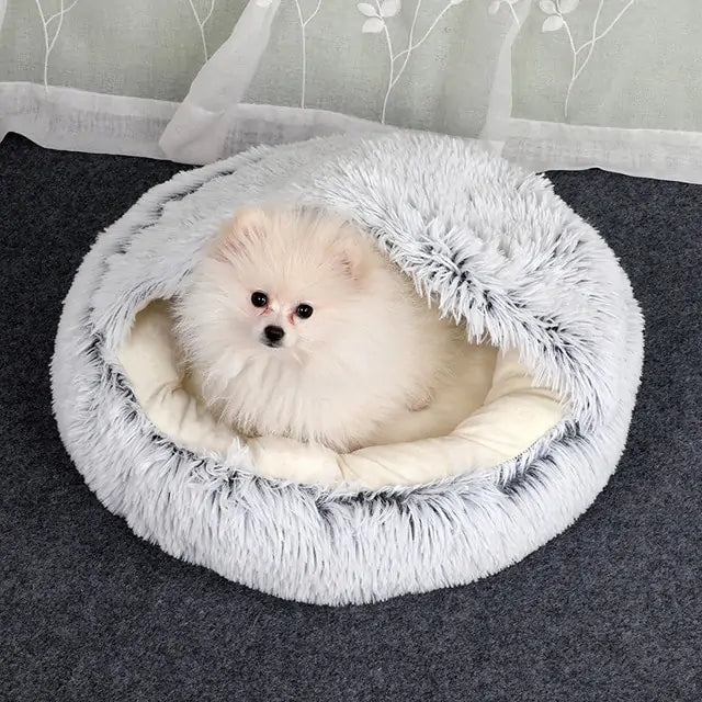 Hond in 2-in-1 dieren bed