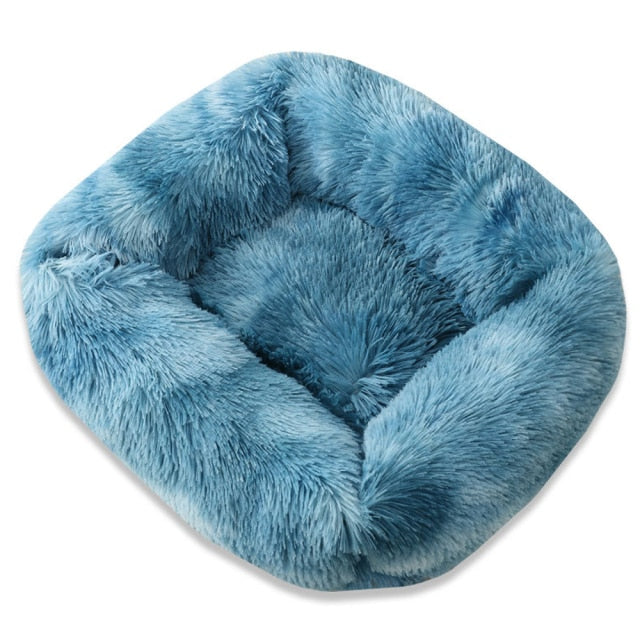 Comfy pluche dierenbed hard blauw