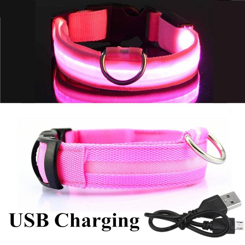 Oplaadbare led halsband in roze