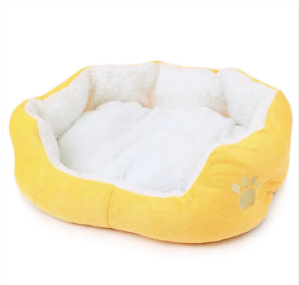 Zachte fleece mand in geel