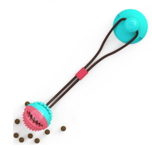 Multifunctioneel bijtspeeltje type 1 in blauw met rood
