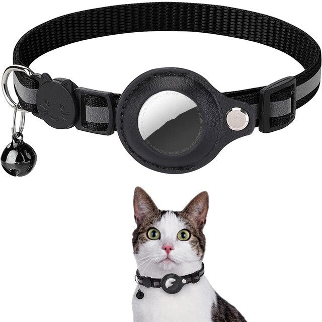 GPS halsband zwart met kat