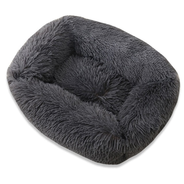 Comfy pluche dierenbed donker grijs