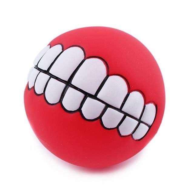 Grappige gebitreinigingsbal in rood
