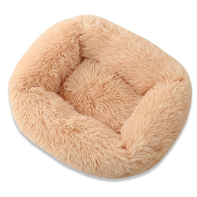 Comfy pluche dierenbed champagne