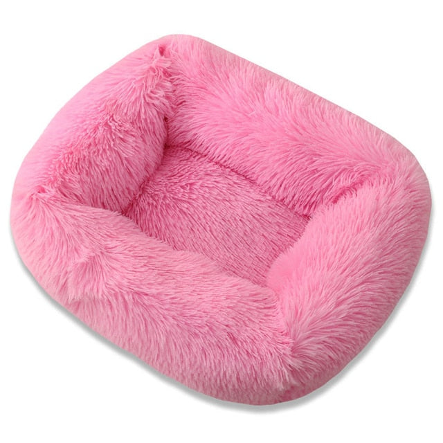 Comfy pluche dierenbed hard roze