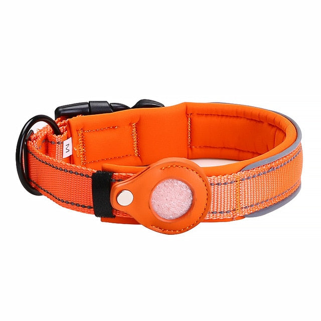 Gps-houder halsband in oranje