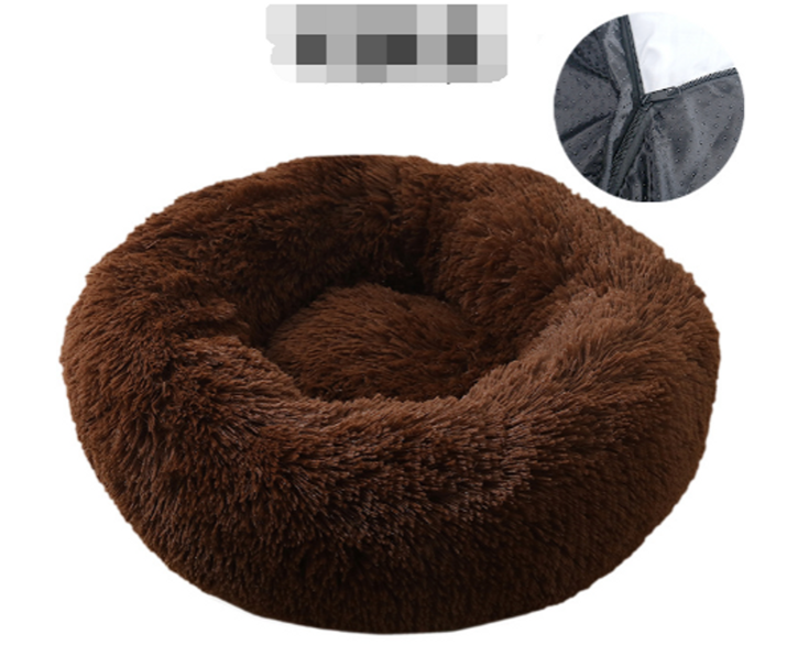 Donut pluche dierenbed chocolade