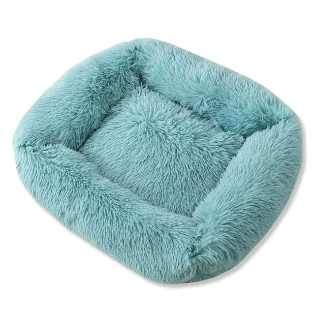 Comfy pluche dierenbed licht blauw