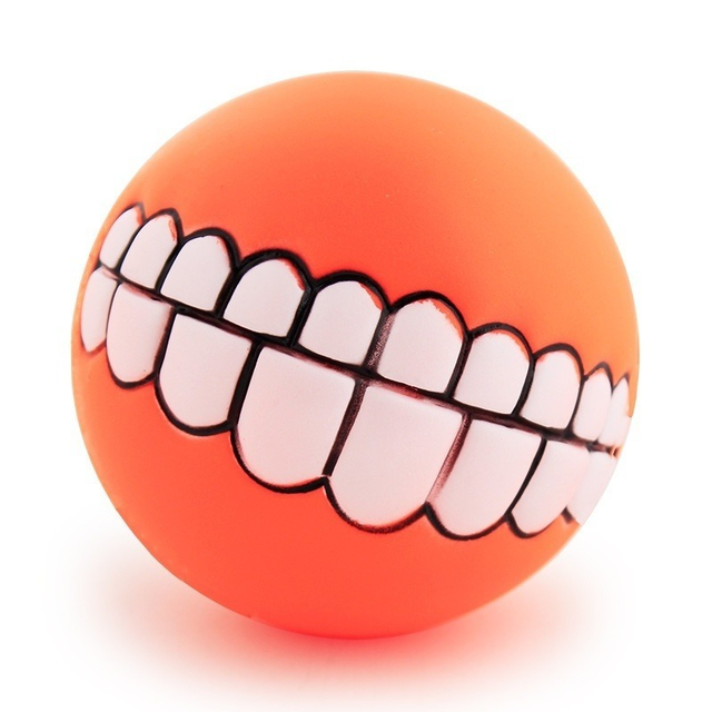 Grappige gebitreinigingsbal in oranje