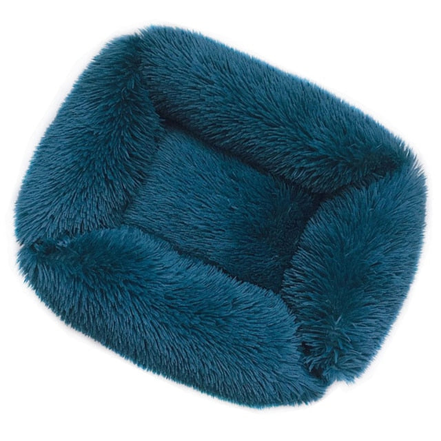 Comfy pluche dierenbed donker blauw