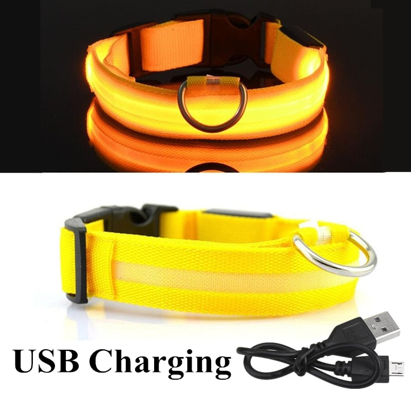 Oplaadbare led halsband in geel