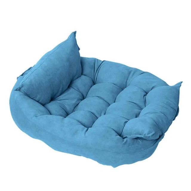 Super zacht huisdierenbed in licht blauw