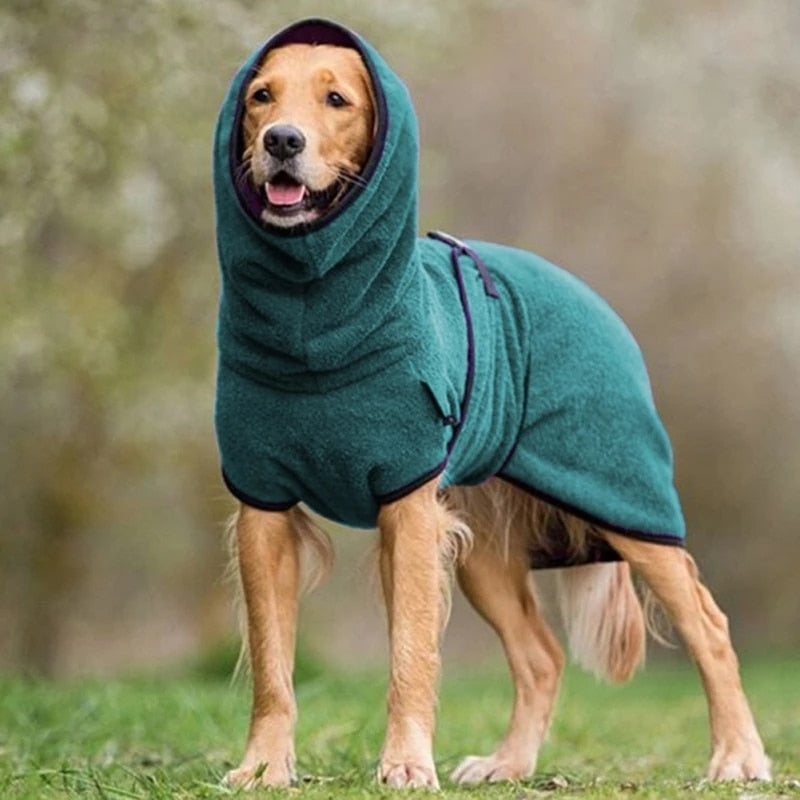 Microvezel badjas met hond in blauw