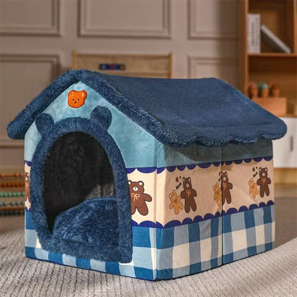 Magisch opvouwbaar dierenhuis blauw