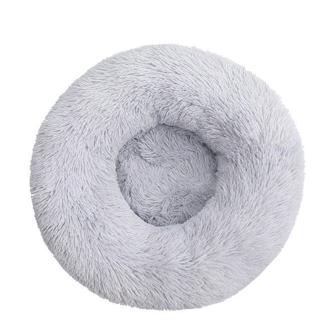 Rond knus dierenbed licht grijs