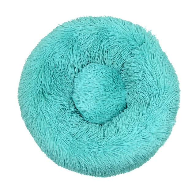 Rond knus dierenbed turquoise