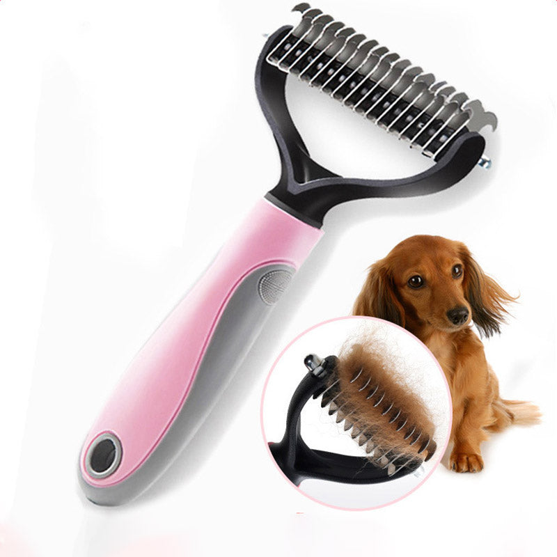 Roze professionele dierenkam met hond