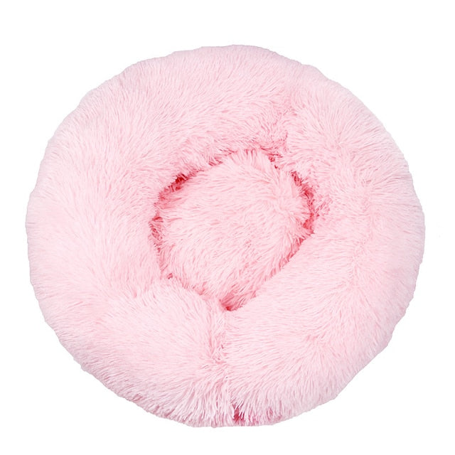 Rond knus dierenbed licht roze