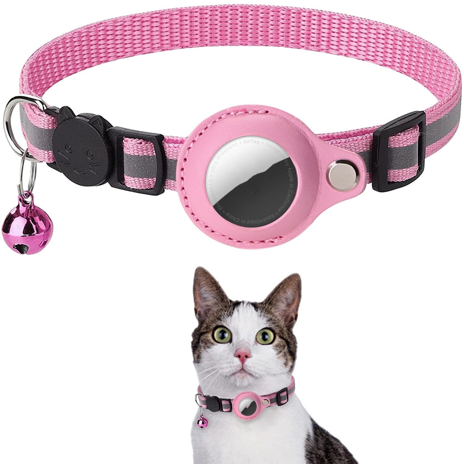 GPS halsband roze met kat
