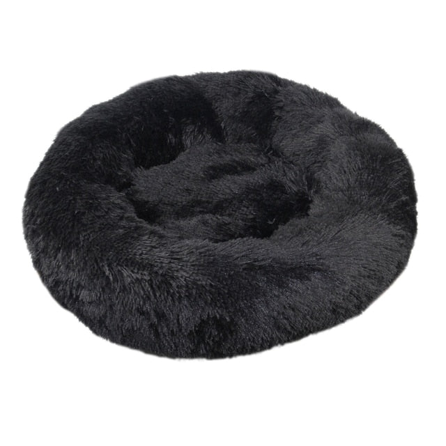 Rond knus dierenbed zwart