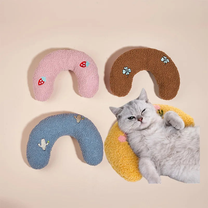 U-vormig kussen in vier kleuren met kat
