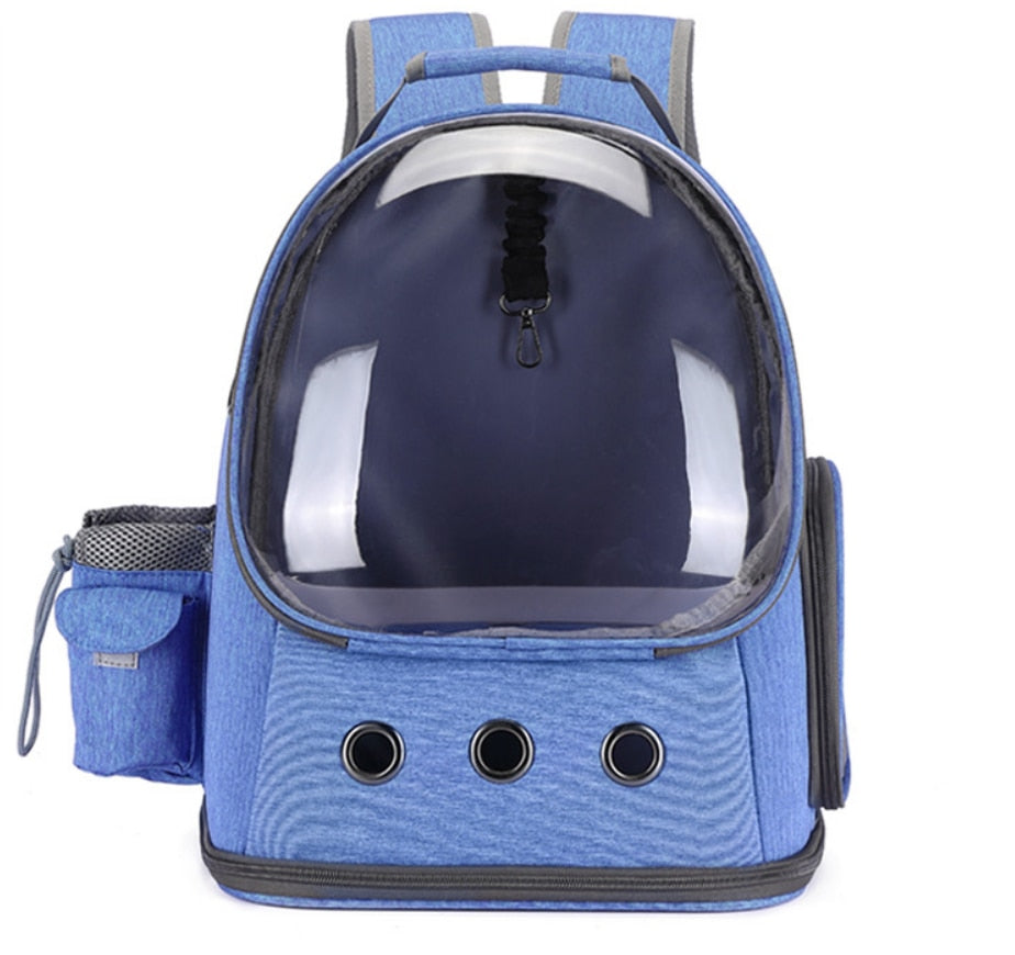 Katten rugzak met raampje in blauw