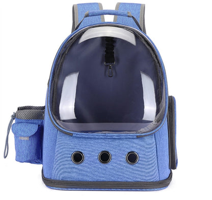 Katten rugzak met raampje in blauw