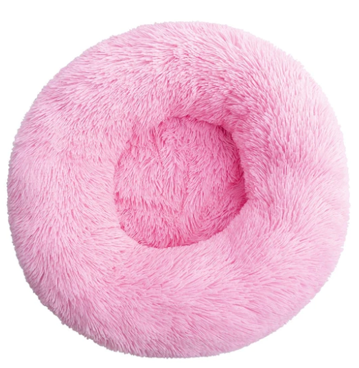 Donut pluche dierenbed in roze
