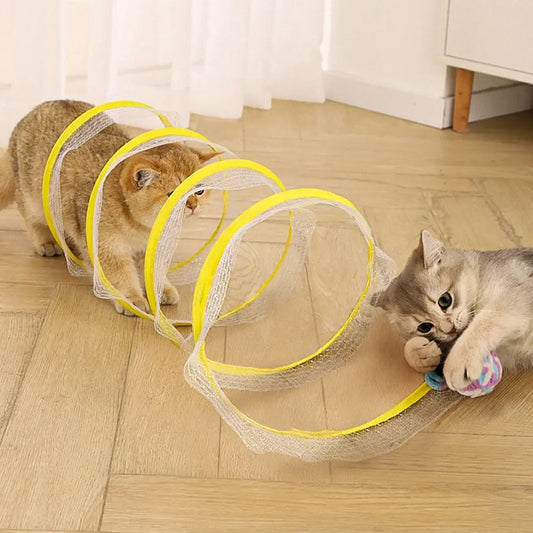 Katten met de spiraalvormige kattentunnel