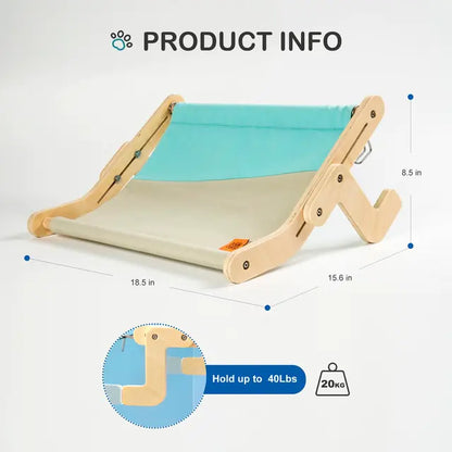Vensterbank voor katten in blauw met grijs
