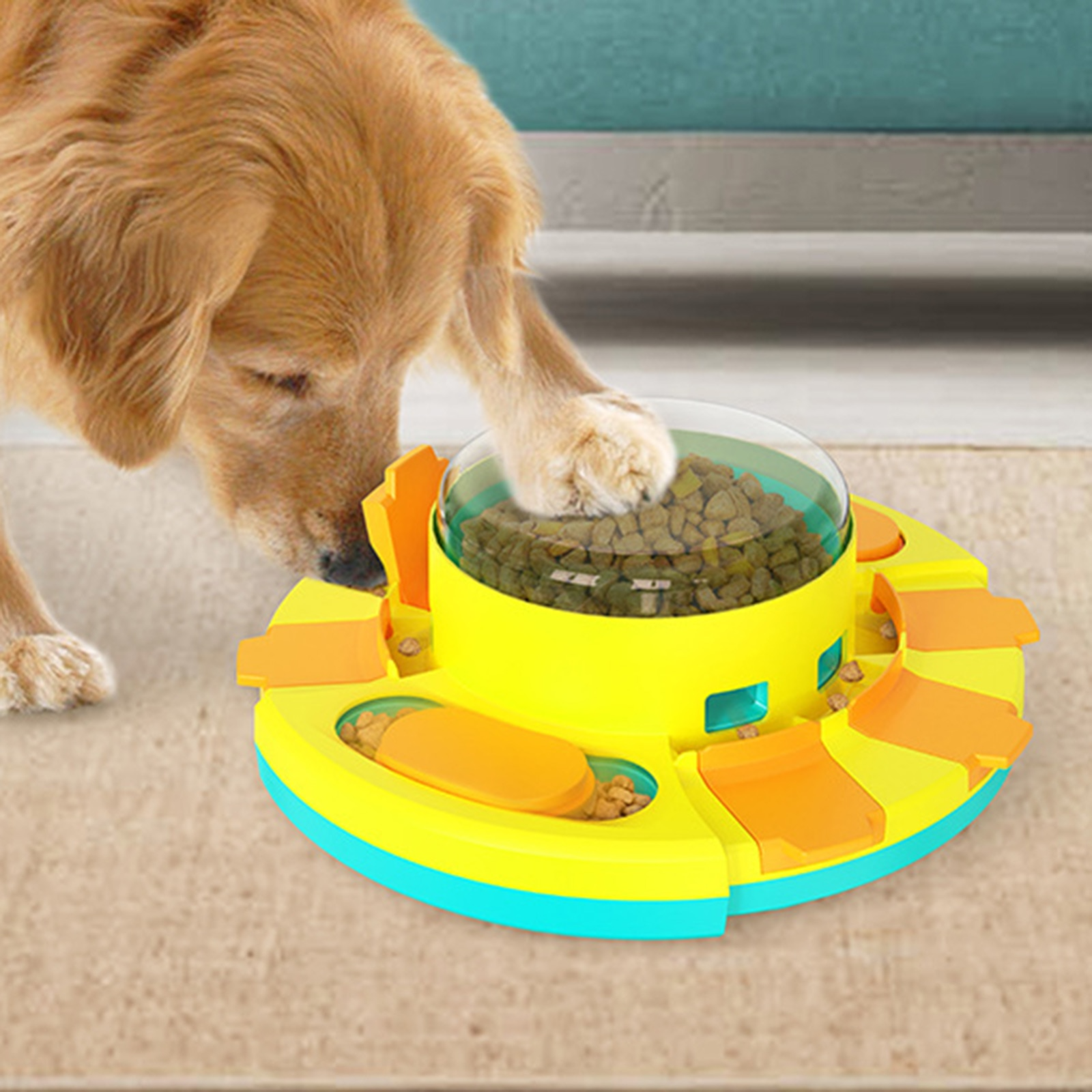 Puzzel voerbak met hond