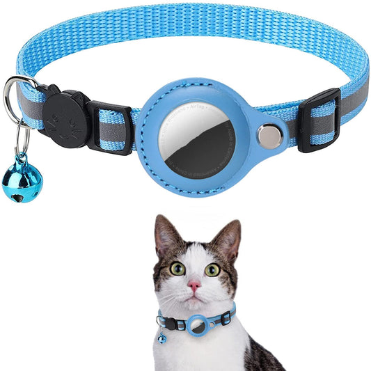 GPS halsband blauw met kat
