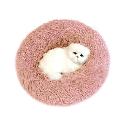 Rond zacht bed oud roze