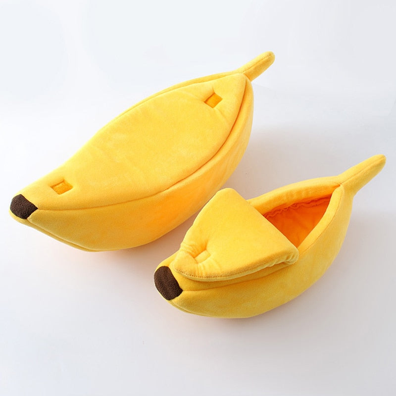 Bananenbed kat geel