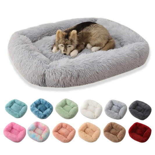 Comfy pluche dierenbed met hond en alle kleuren